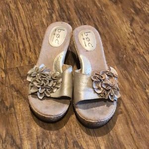 Born cork wedges with leather top